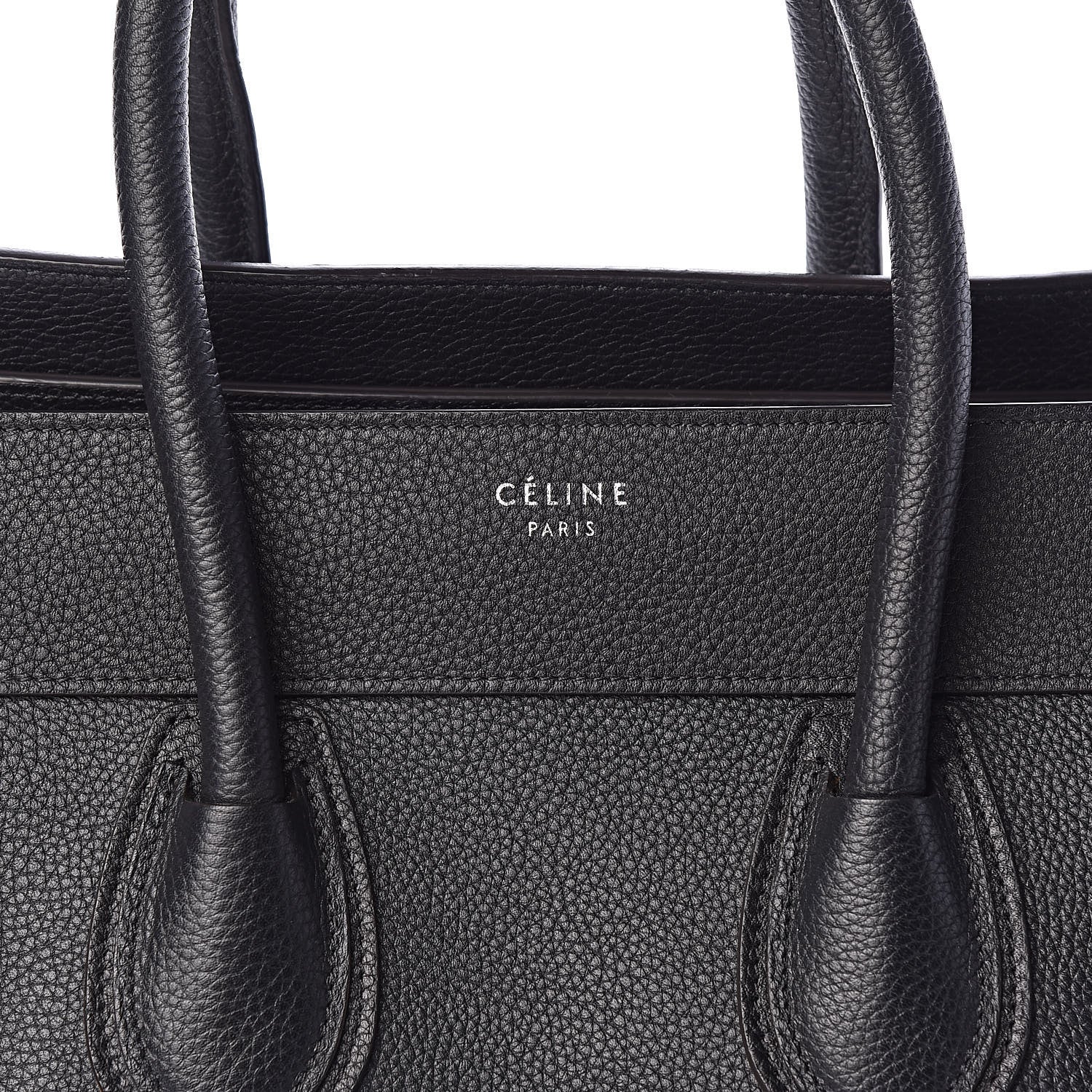 Celine Drummed Calfskin Mini Luggage Black 7 of 11