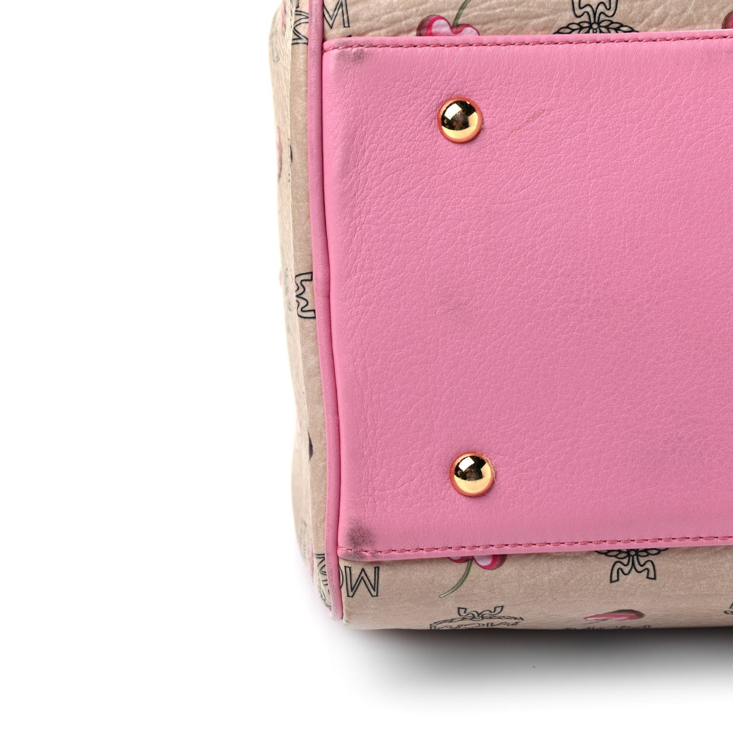 MCM Sweet Visetos Medium Boston Bag Beige Pink 5 of 6