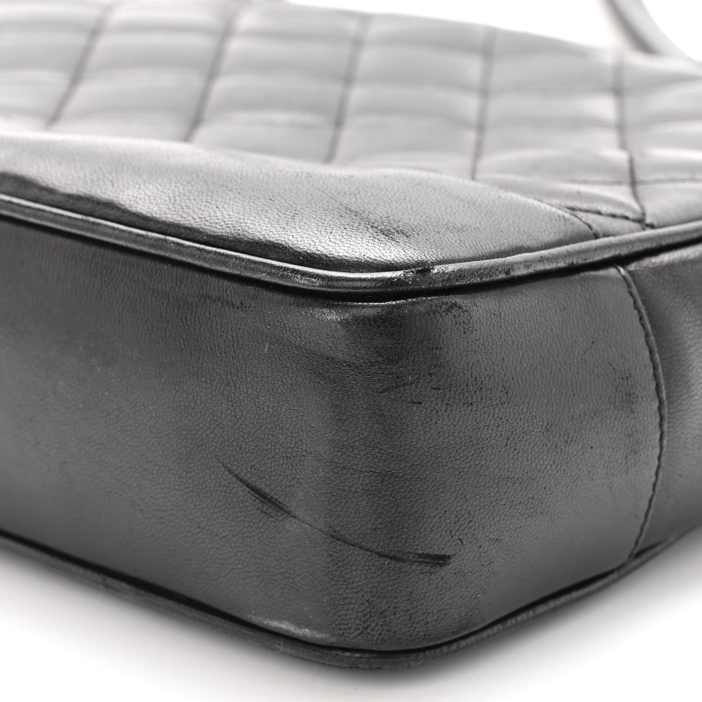 Lambskin Quilted Shoulder Bag Black