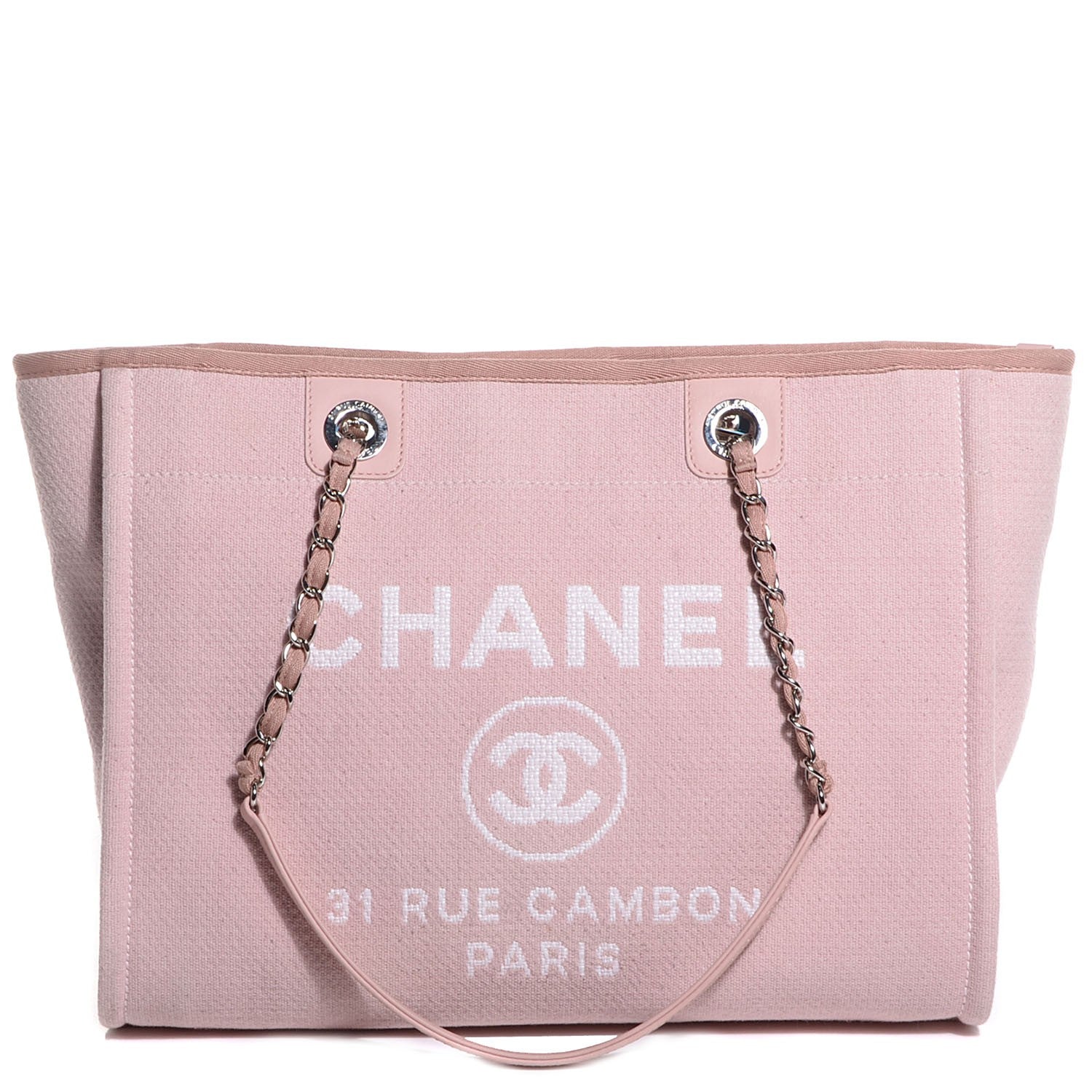 Chanel Canvas Small Deauville Tote Light Pink 1 of 7