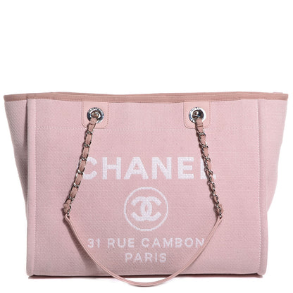 Chanel Canvas Small Deauville Tote Light Pink 1 of 7