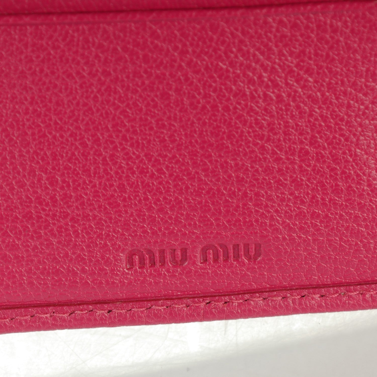 Miu Miu Goatskin Madras Flap Wallet Peonia 6 of 7