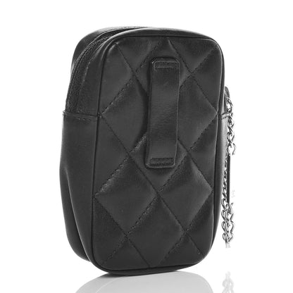 Chanel Calfskin Quilted Cambon Cigarette Case Holder Black 3 of 11