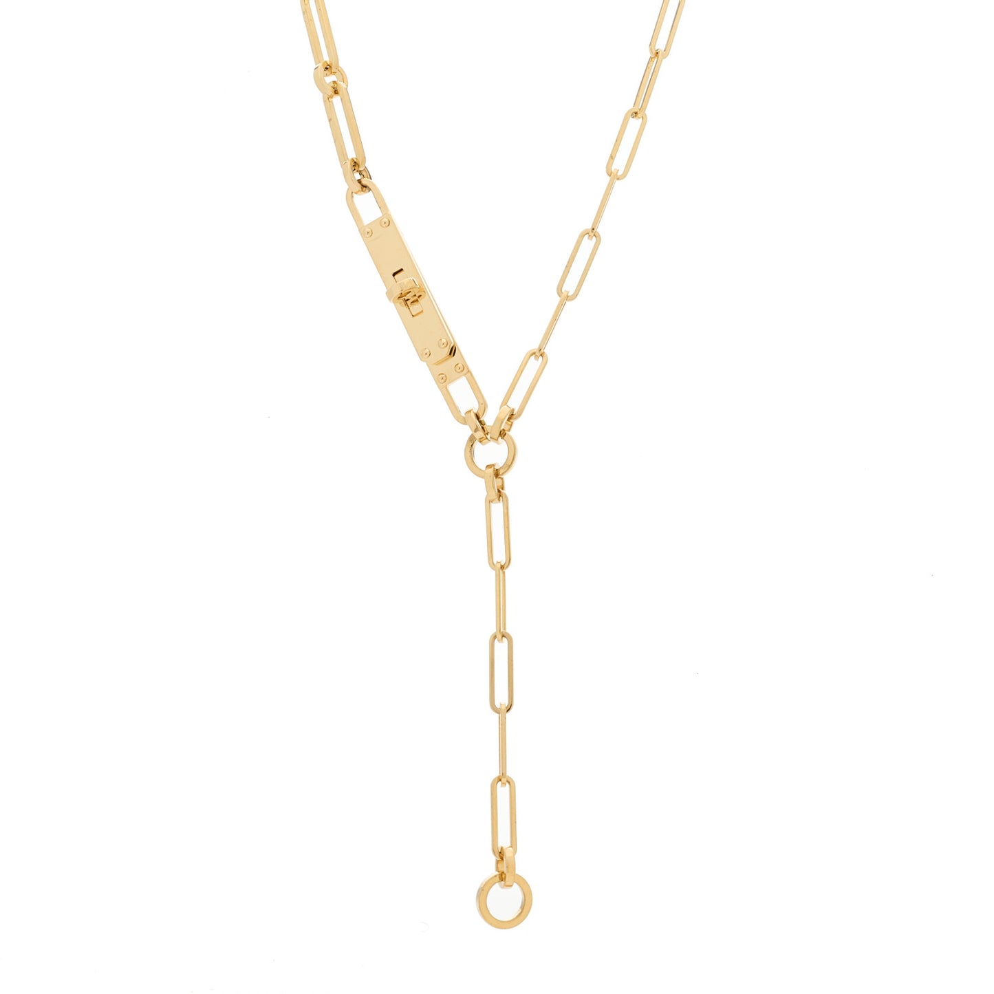 18K Yellow Gold PM Kelly Chaine Lariat Necklace ST
