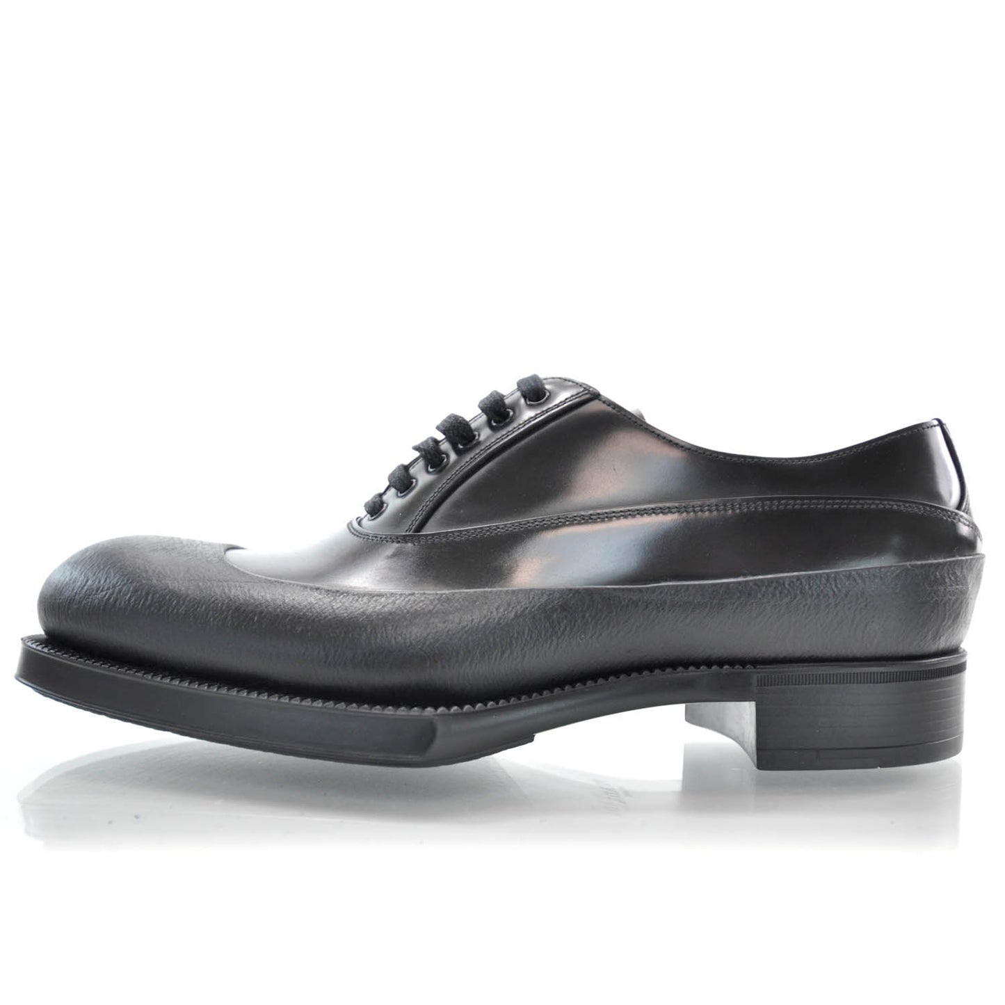 Leather Rubber Tipped Oxfords Black