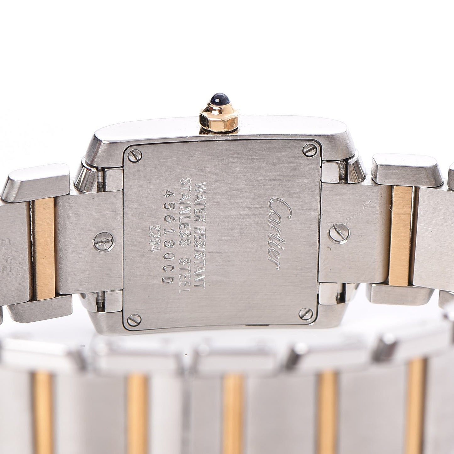Stainless Steel 18K Yellow Gold 20mm Tank Francaise Quartz Watch