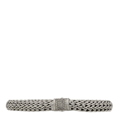 John Hardy Sterling Silver Diamond 6.5mm Classic Chain Bracelet 1 of 3