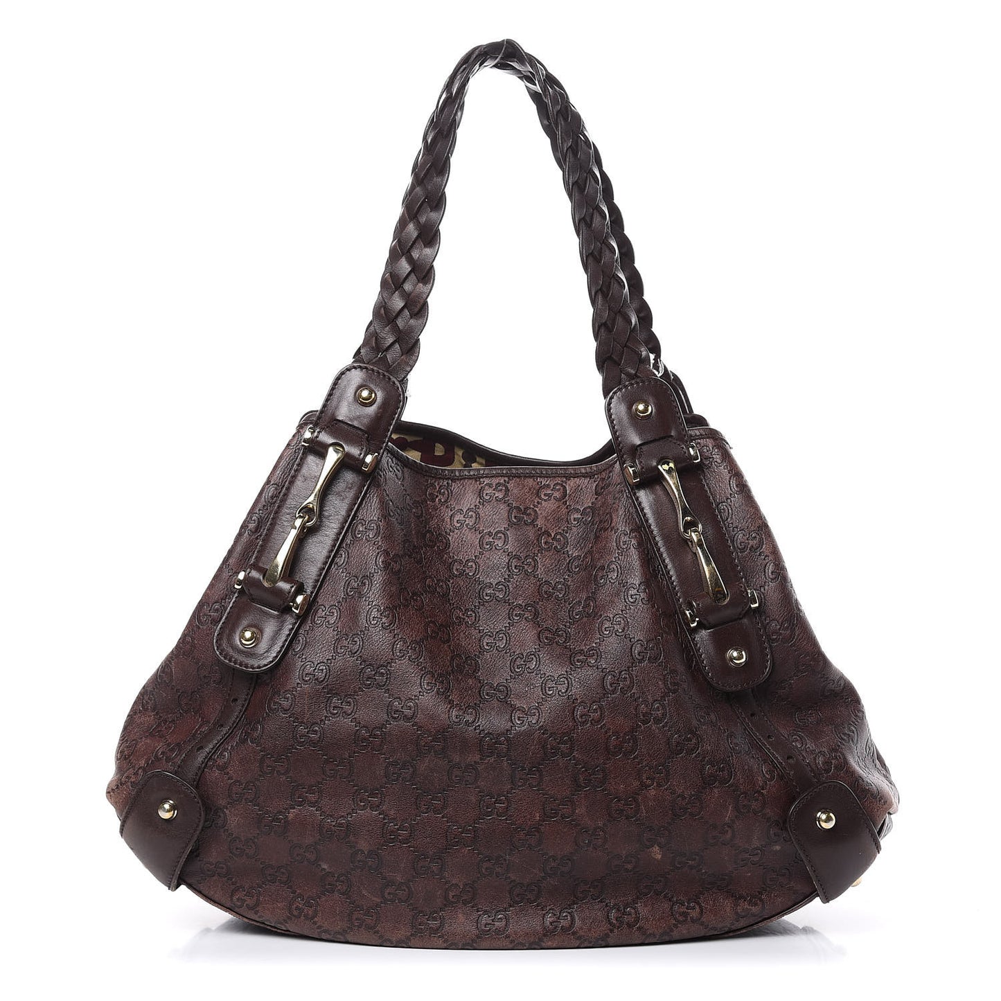 Guccissima Medium Pelham Shoulder Bag Dark Brown