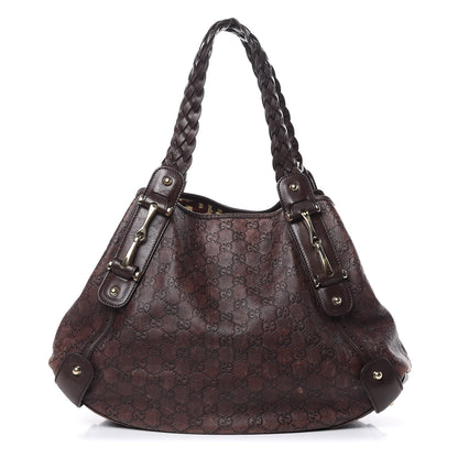 Gucci Guccissima Medium Pelham Shoulder Bag Dark Brown 1 of 21