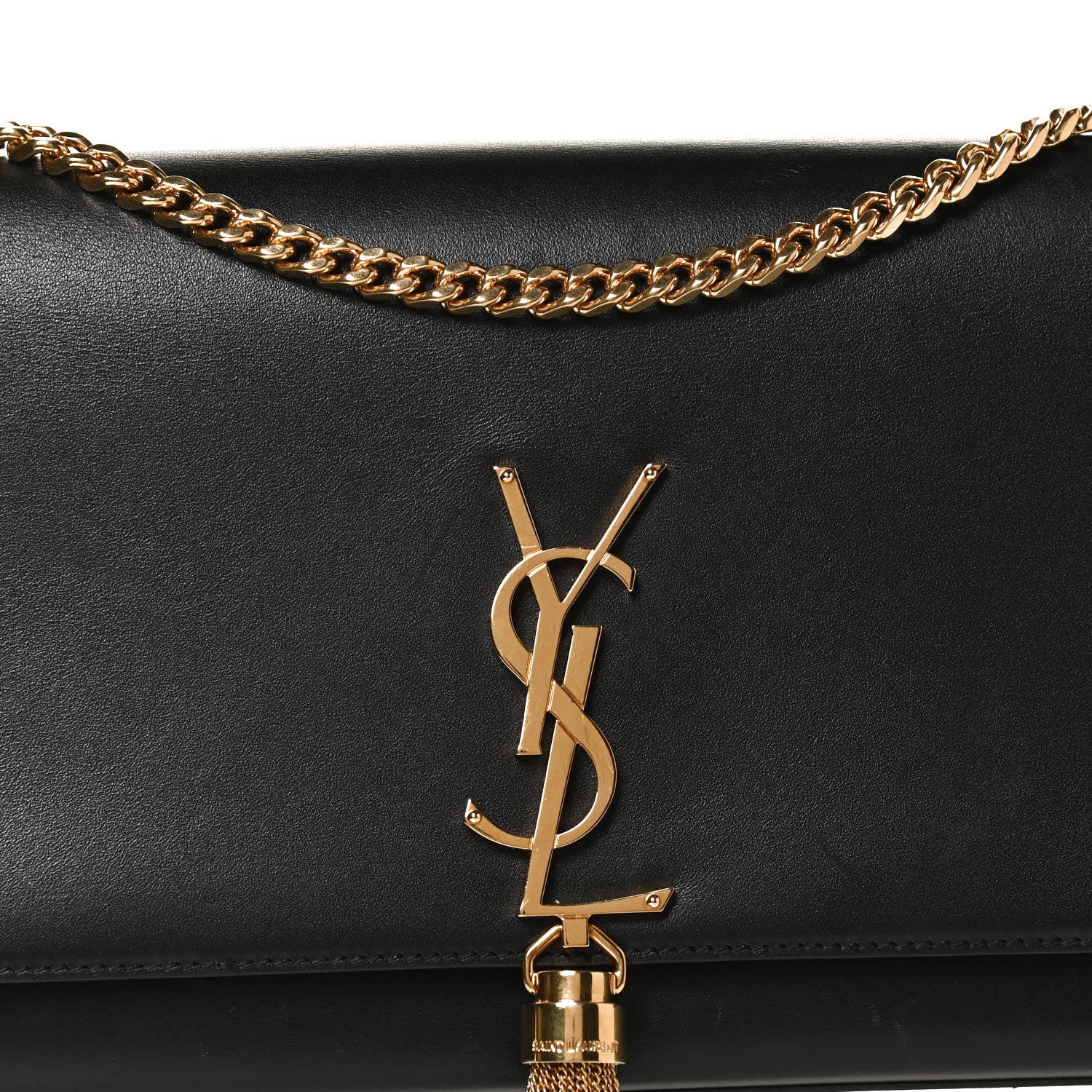 Saint Laurent Smooth Calfskin Medium Classic Monogram Kate Tassel Satchel Black 8 of 10