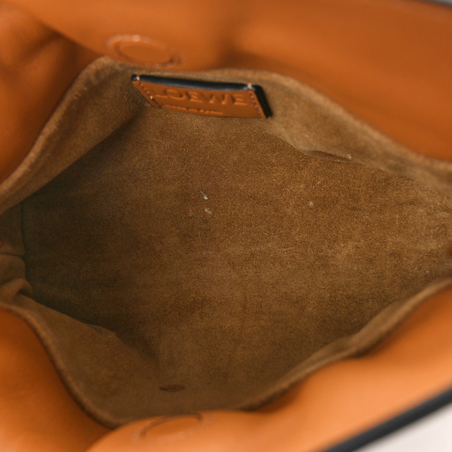 Calfskin Nano Flamenco Knot Clutch Warm Desert