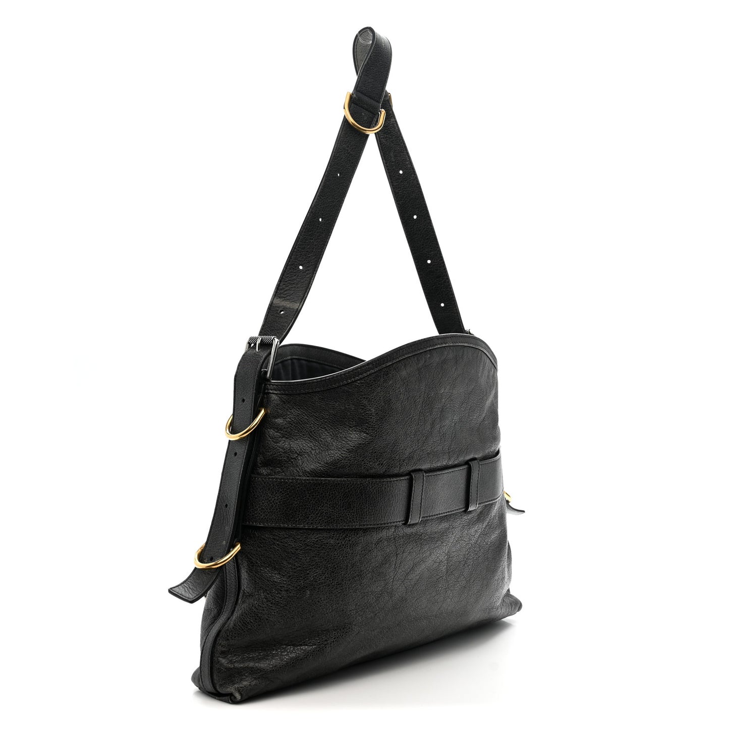 Aged Calfskin Medium Voyou Boyfriend Bag Black