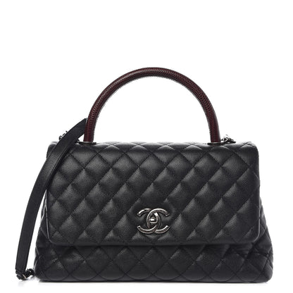 Chanel Caviar Lizard Quilted Small Coco Handle Flap Black 1 of 11