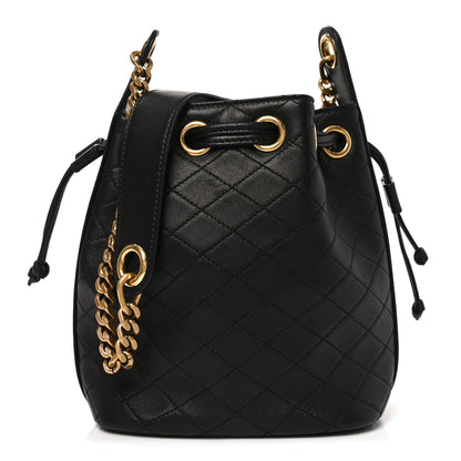 Saint Laurent Lambskin Carre Quilted Small Cassandre Bucket Bag Black 1 of 10
