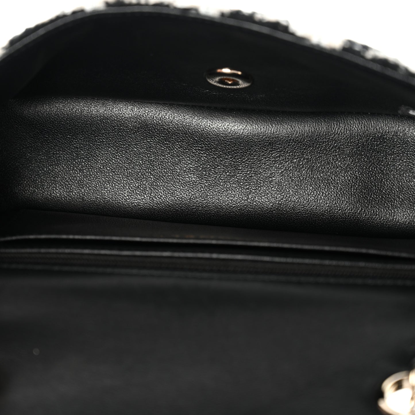 Tweed Quilted Mini Rectangular Flap Black Ecru White