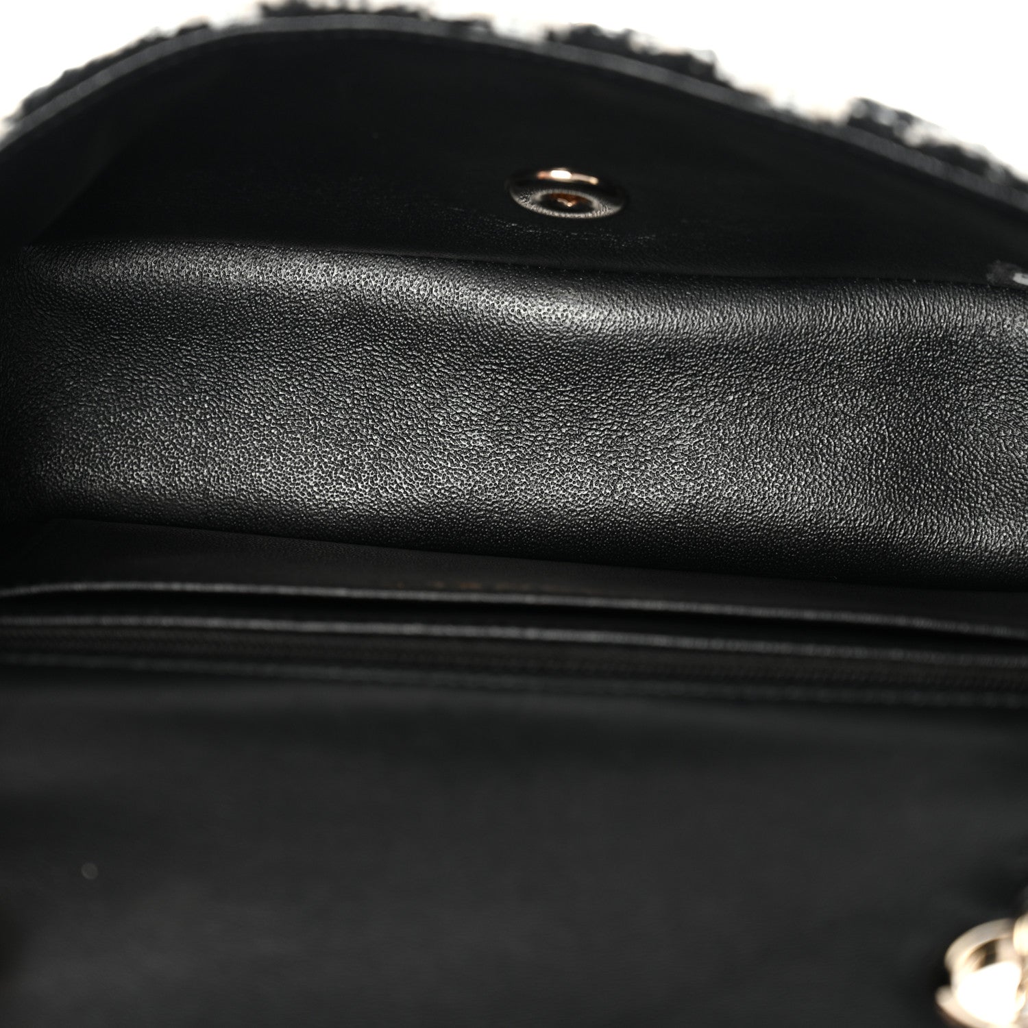 Chanel Tweed Quilted Mini Rectangular Flap Black Ecru White 5 of 10