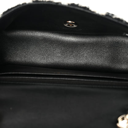 Chanel Tweed Quilted Mini Rectangular Flap Black Ecru White 5 of 10