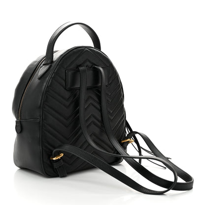Gucci Calfskin Matelasse GG Marmont Dome Backpack Black 3 of 10