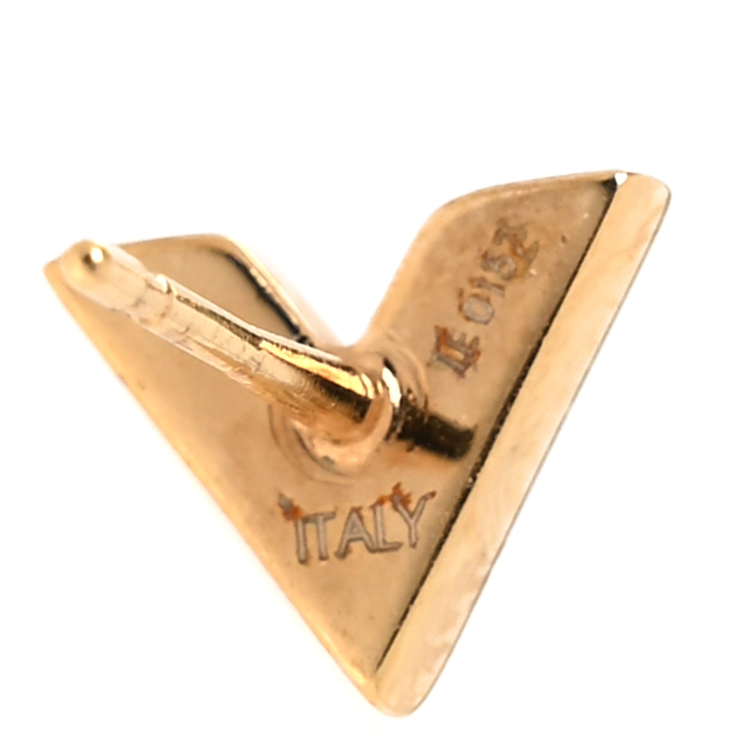 Louis Vuitton Brass Essential V Stud Earrings Gold 4 of 4