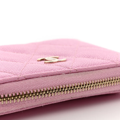 Chanel Caviar Quilted Zip Coin Purse Pink 8 of 10