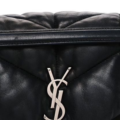 Saint Laurent Lambskin Quilted Medium Loulou Puffer Monogram Chain Satchel Black 8 of 10