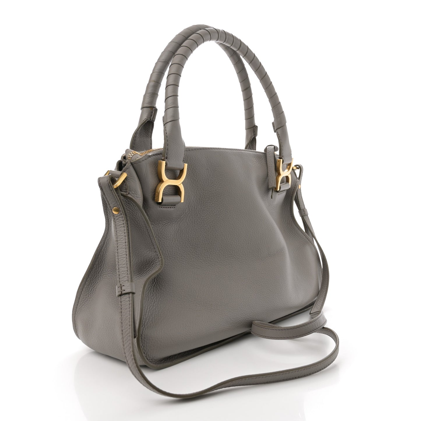 Calfskin Medium Marcie Satchel Cashmere Grey