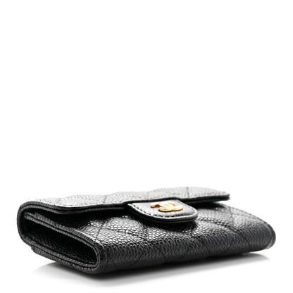 Chanel Caviar Quilted Flap Card Holder Wallet Black 4 of 9