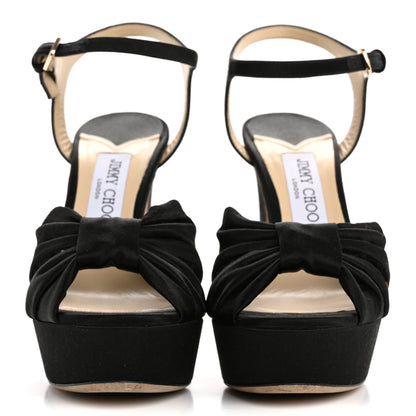 Jimmy Choo Satin Heloise 120 Sandals 38 Black 3 of 9