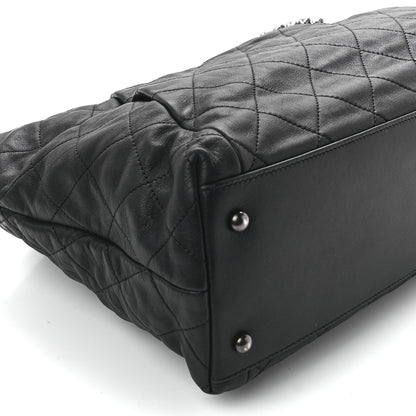 Chanel Calfskin Quilted Large Coco Pleats Tote Black 9 of 10