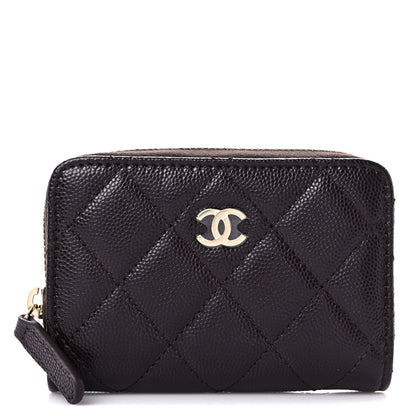 Chanel Caviar Quilted Zip Coin Purse Burgundy 1 of 7