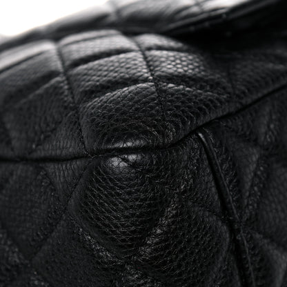 Chanel Grained Calfskin Quilted Small XXL Travel Flap Bag Black 12 of 14
