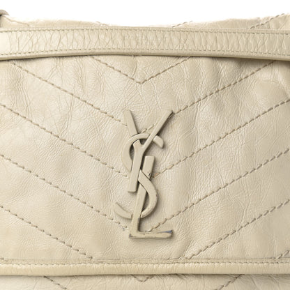 Saint Laurent Crinkled Calfskin Matelasse Monogram Medium Niki Chain Satchel Ivory 17 of 17