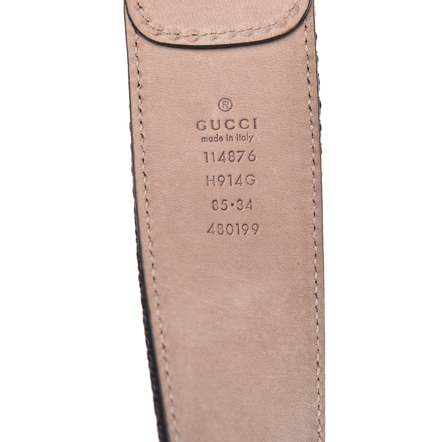 Calfskin Web Interlocking G Belt 85 34 Light Blue