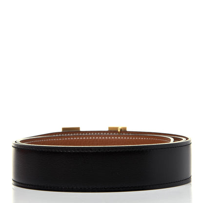 Hermes Box Togo 32mm H Belt 90 Black Gold 2 of 10