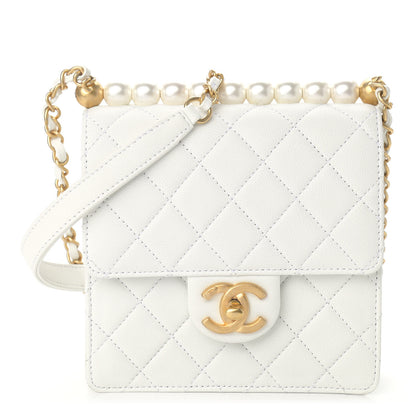 Chanel Lambskin Quilted Chic Pearls Flap White 1 of 9