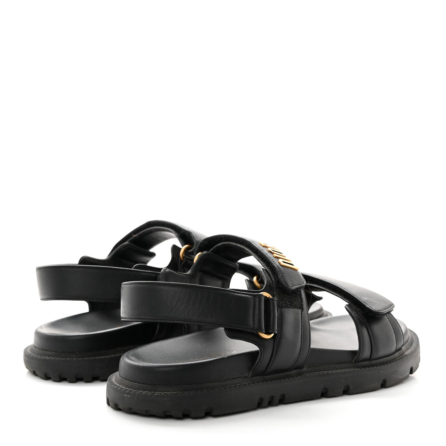 Lambskin Dioract 10mm Sandals 39.5 Black