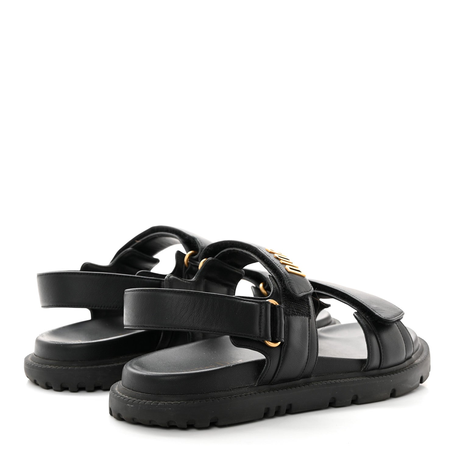 Christian Dior Lambskin Dioract 10mm Sandals 39.5 Black 4 of 11