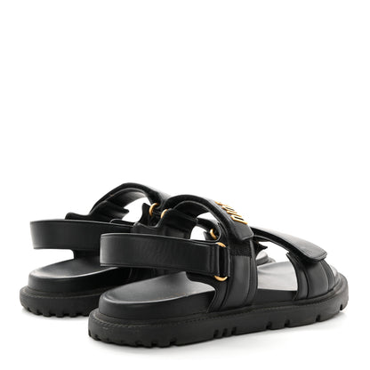 Christian Dior Lambskin Dioract 10mm Sandals 39.5 Black 4 of 11