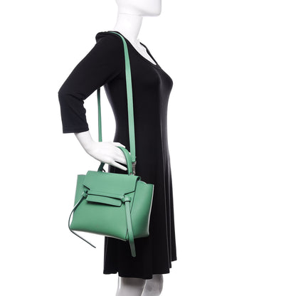 Celine Grained Calfskin Micro Belt Bag Pop Green 2 of 9