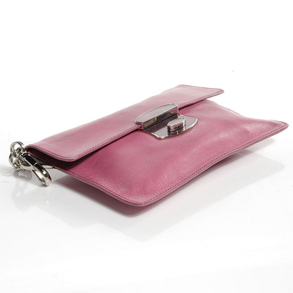 Prada Leather Detachable Chain Clutch Pink 4 of 7