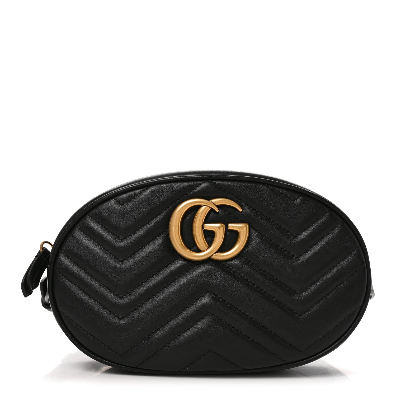 Gucci Calfskin Matelasse GG Marmont Belt Bag 65 26 Black 1 of 10