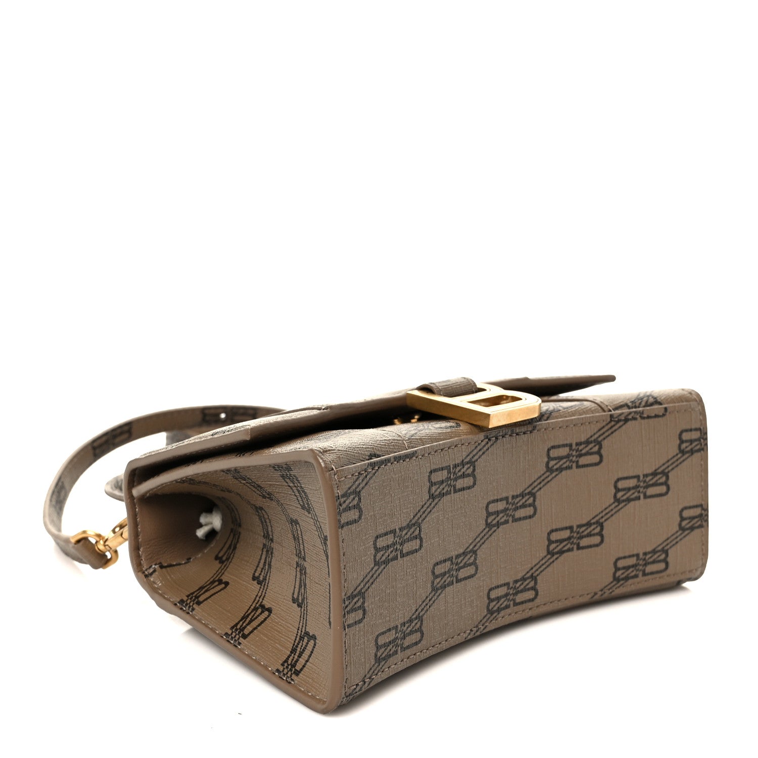 Balenciaga Coated Canvas BB Monogram Hourglass Top Handle Bag XS