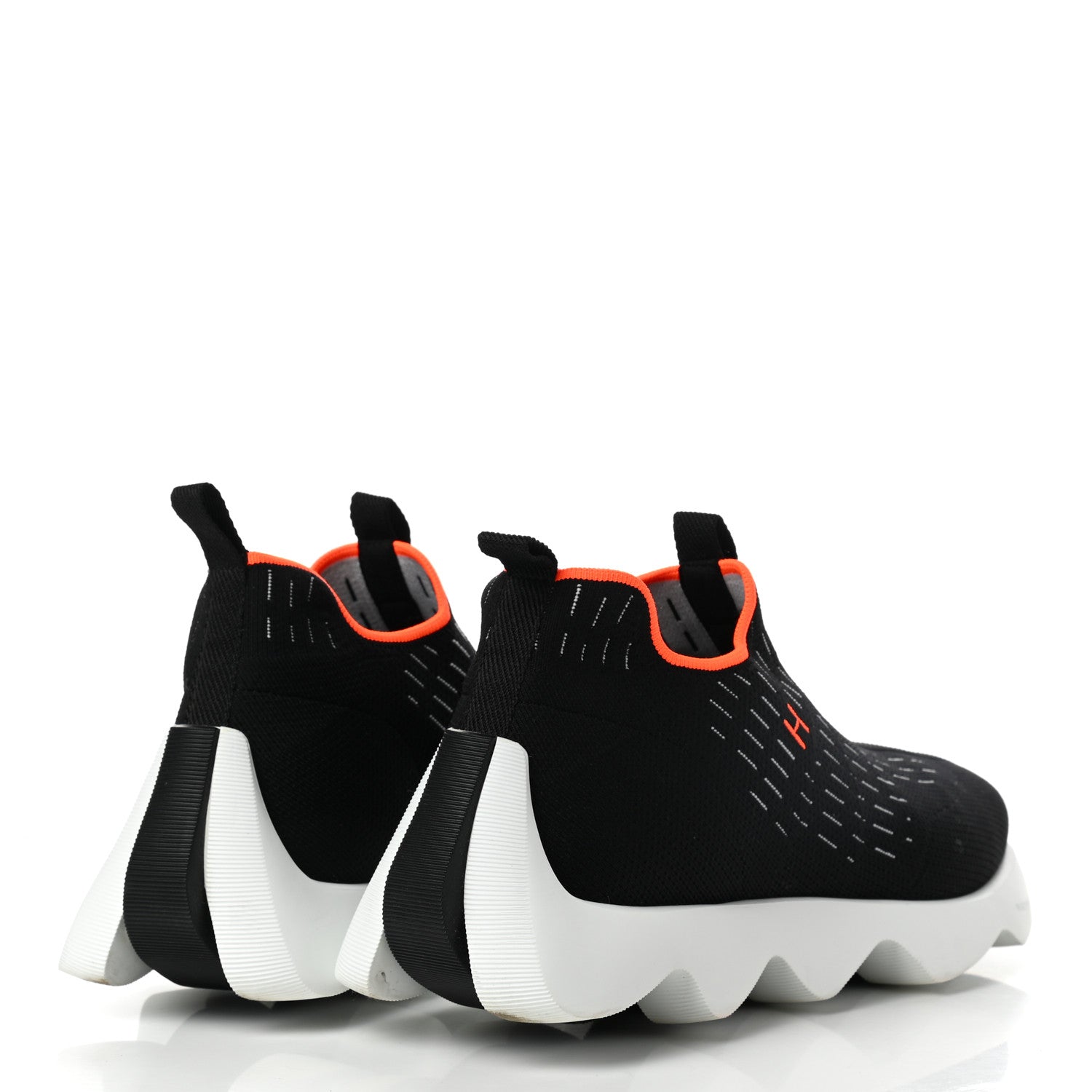 Hermes Technical Canvas Goatskin Womens Eclair Sneakers 41 Black 4 of 7