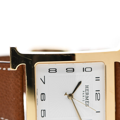 Hermes Stainless Steel Epsom 30.5mm Heure H Hour Quartz Watch Gold 6 of 7