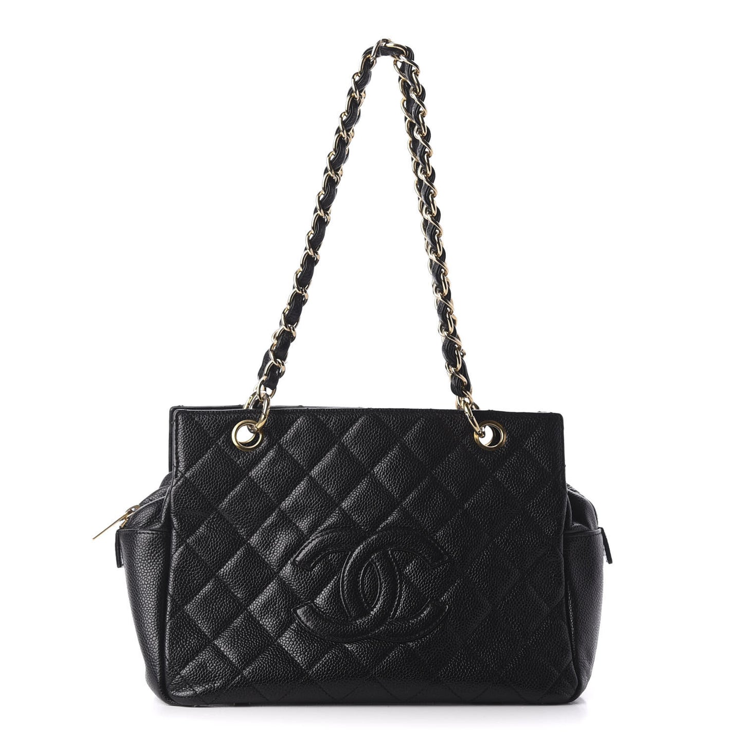 Caviar Quilted Petit Timeless Tote PTT Black