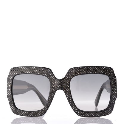 Gucci Crystal Square Frame Sunglasses GG3861/S Black 2 of 7