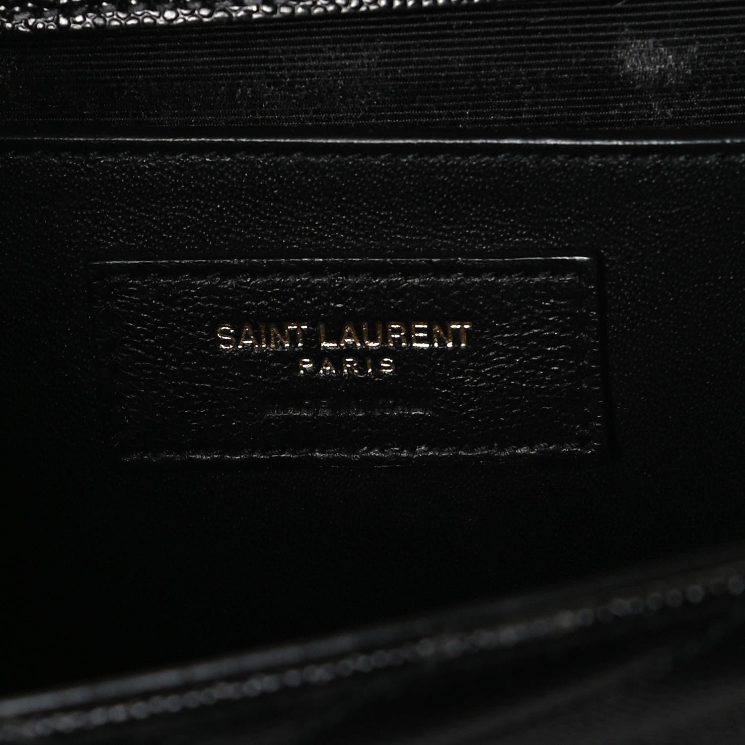 Saint Laurent Grain De Poudre Matelasse Chevron Medium Monogram Satchel Black 7 of 10