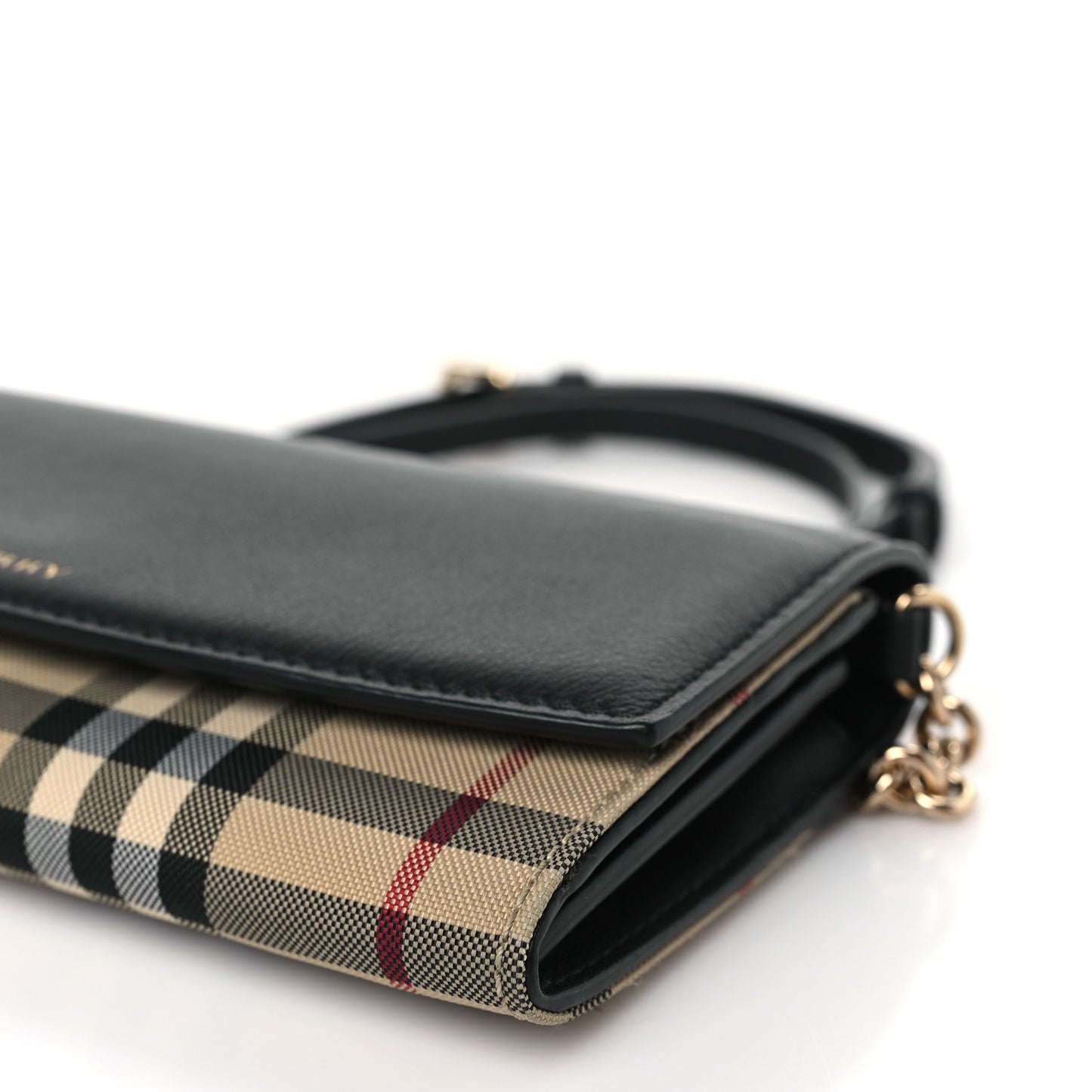 Calfskin House Check Henley Wallet On Chain Black