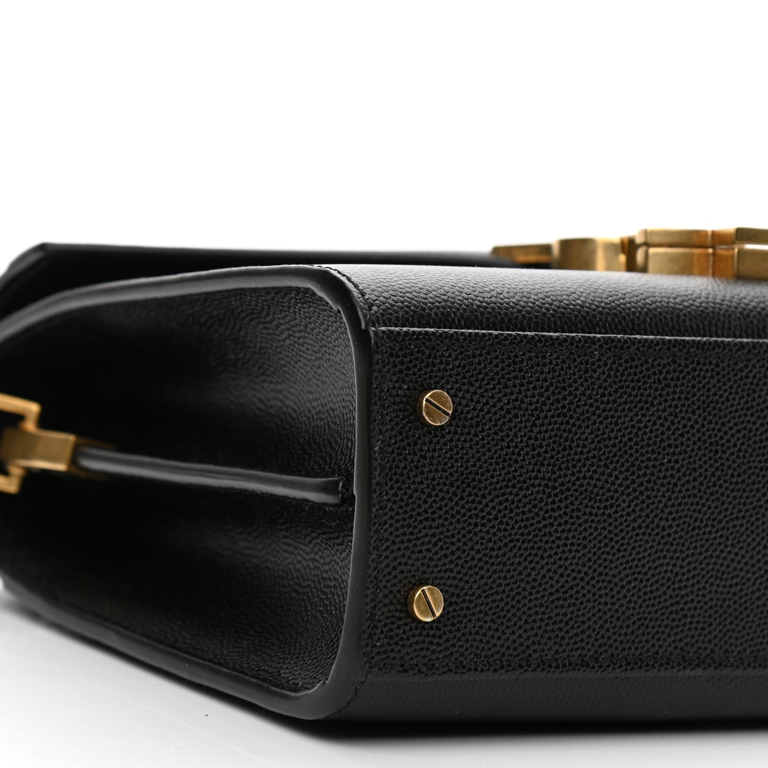 Saint Laurent Grain de Poudre Mini Classic Monogram Cassandra Top Handle Black 8 of 9