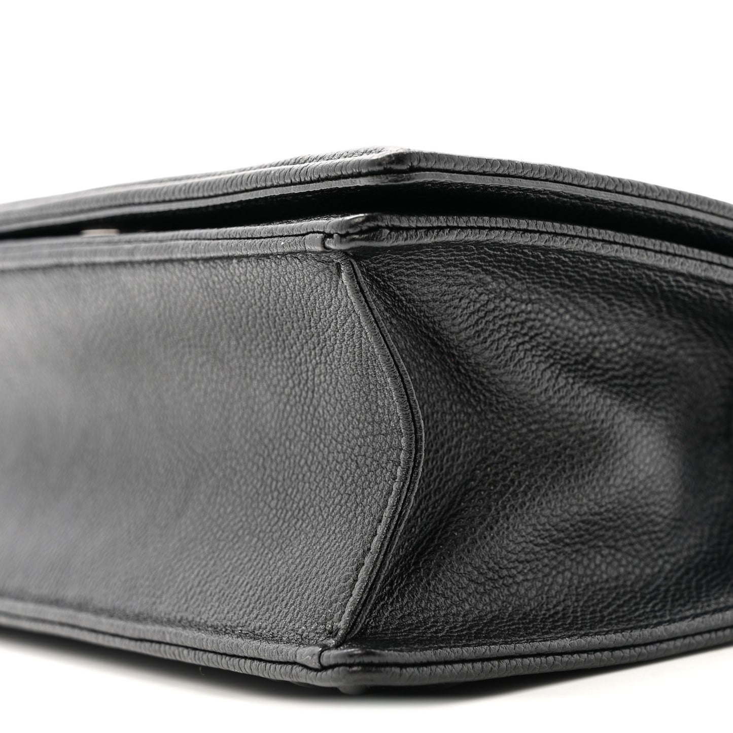 Grained Calfskin Small Diorama Flap Bag Black